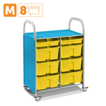 SS108M Мобильный стеллаж M с 8 контейнерами