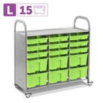 SS015L Мобильный стеллаж L с 15 контейнерами